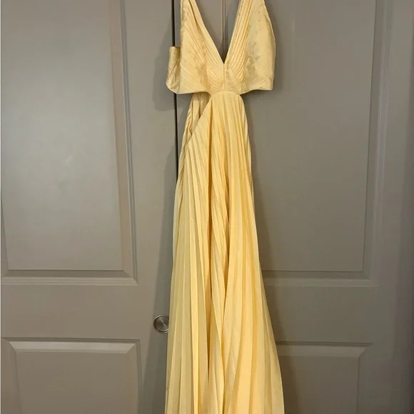 Abercrombie & Fitch Pleated Yellow Dress - Picture 3 of 4